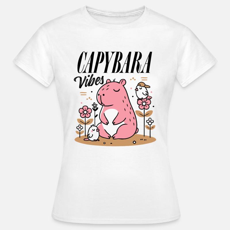 Relaxed capybara with friends - Women's T-Shirt - white