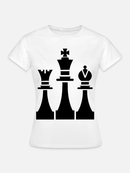 Schachfiguren Grafik - Frauen T-Shirt - Weiß