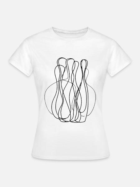 Bowling Line Art - Frauen T-Shirt - Weiß