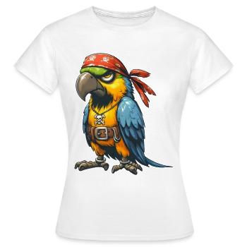 perroquet pirate - T-shirt Femme - blanc - Devant - AI Model Female 172 dark (172cm)