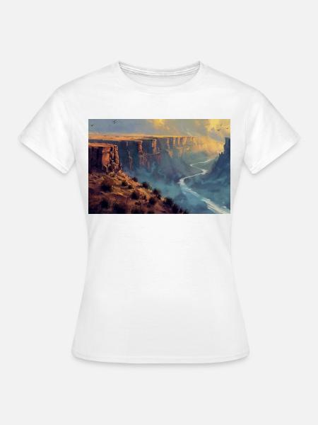 Canyon Landschaft Illustration Poster - Frauen T-Shirt - Weiß
