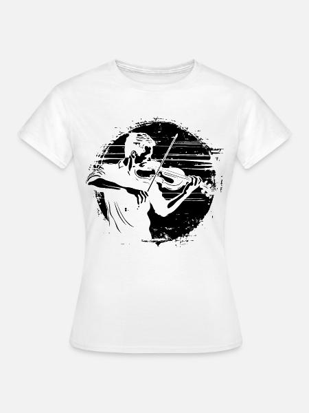 Violinist Zeichnung - Frauen T-Shirt - Weiß