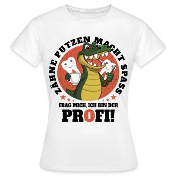 Hygiène dentaire crocodile - T-shirt Femme - blanc - Devant - AI Model Female 172 dark (172cm)