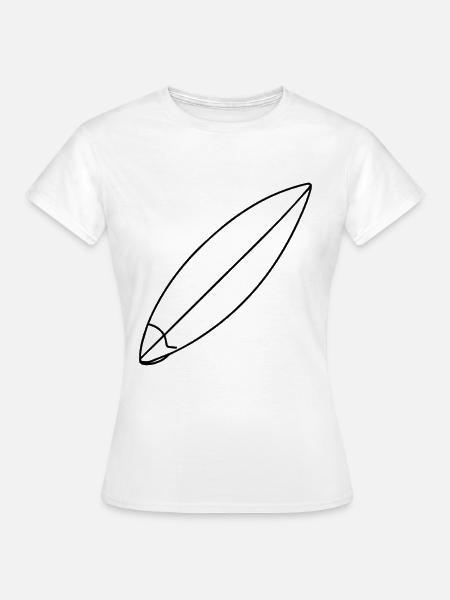 Surfbrett Skizze - Frauen T-Shirt - Weiß