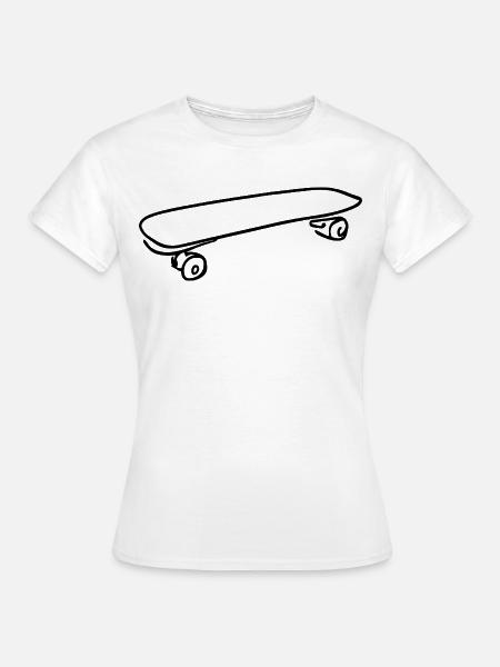Skateboard Zeichnung - Frauen T-Shirt - Weiß