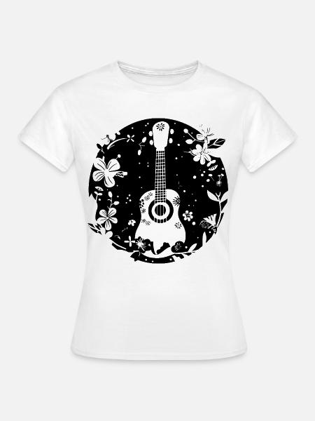 Ukulele Comic-Stil - Frauen T-Shirt - Weiß