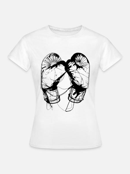 Boxhandschuhe Zeichnung - Frauen T-Shirt - Weiß