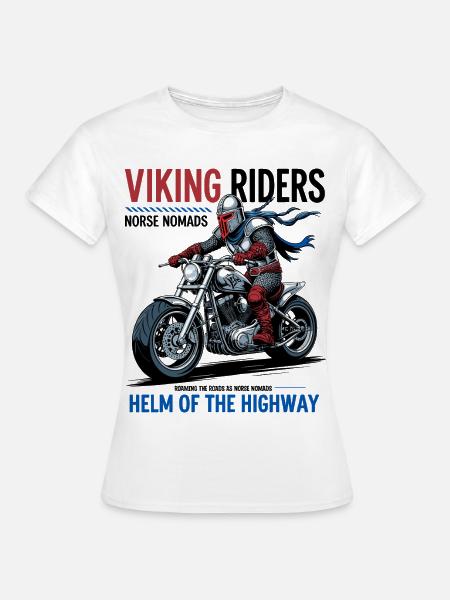 Wikinger Biker - Frauen T-Shirt - Weiß