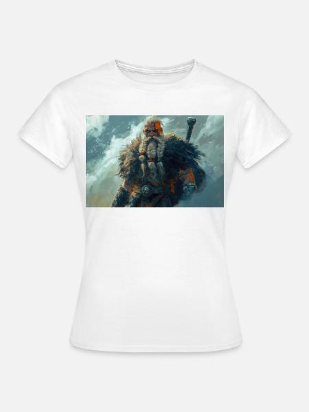 Poster Illustration Wikinger - Frauen T-Shirt - Weiß
