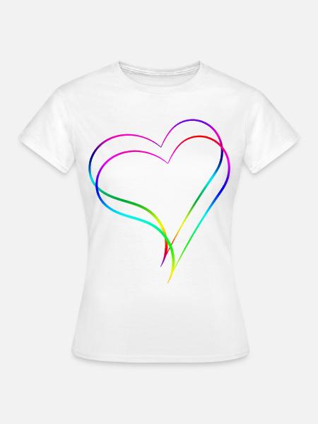 Herzen Regenbogen - Liebe - Frauen T-Shirt - Weiß