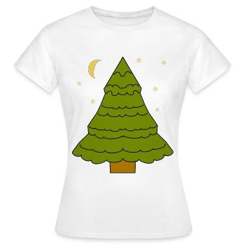 Nadelbaum Wald Baum Tannen Tanne Natur Mond - Frauen T-Shirt - Weiß - Vorne - AI Model Female 172 dark (172cm)