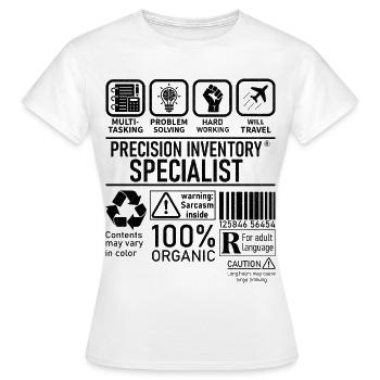 Precision Inventory Specialist multi tasking - Women's T-Shirt - white - Front - AI Model Female 172 dark (172cm)
