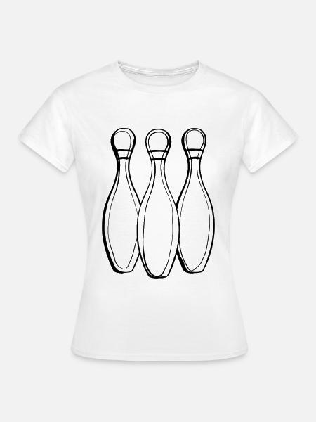 Bowling Line Art - Frauen T-Shirt - Weiß