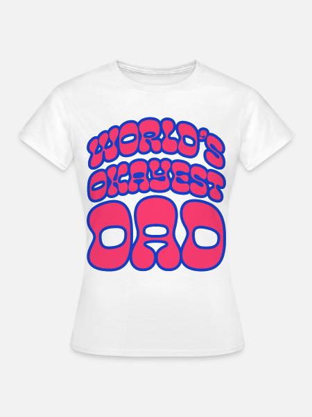Okayest Dad Retro Bubble Shirt - Dame-T-shirt - hvid