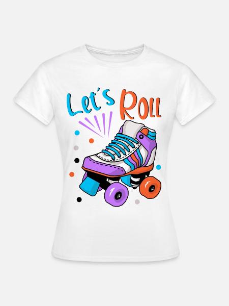 Rollschuh Schlittschuhläufer - Frauen T-Shirt - Weiß