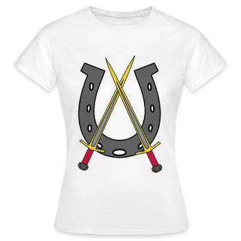 Médiéval Chevaliers Épées Fers à cheval - T-shirt Femme - blanc - Devant - AI Model Female 172 dark (172cm)