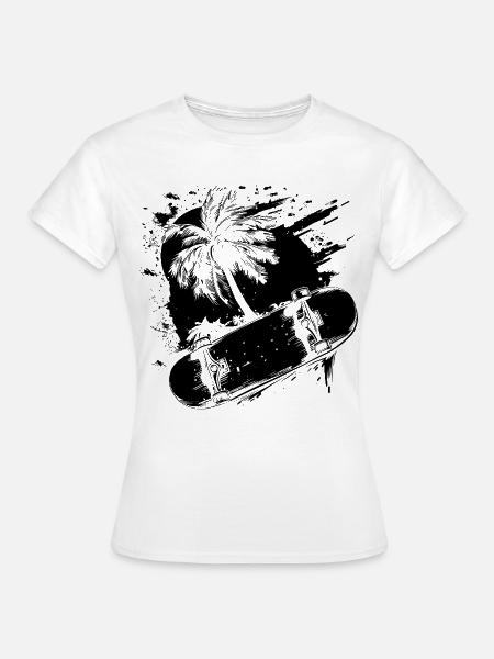 Skateboarding Grafik - Frauen T-Shirt - Weiß