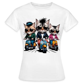 Rocker cats - Women's T-Shirt - white - Front - AI Model Female 172 dark (172cm)