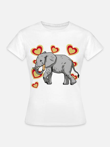 Elefant Elefanten Kinder Erdnuss - Frauen T-Shirt - Weiß