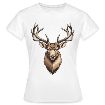Chasse, chasse, chasse, chasse, cerf, bois de cerf, cerf, - T-shirt Femme - blanc - Devant - AI Model Female 172 dark (172cm)