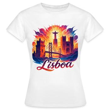 Lissabon Lisboa Hauptstadt Portugal Geschenk - Frauen T-Shirt - Weiß - Vorne - AI Model Female 172 dark (172cm)