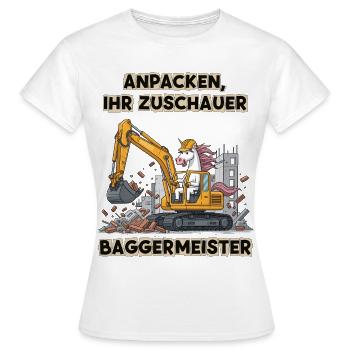 Maître excavatrice licorne - T-shirt Femme - blanc - Devant - AI Model Female 172 dark (172cm)
