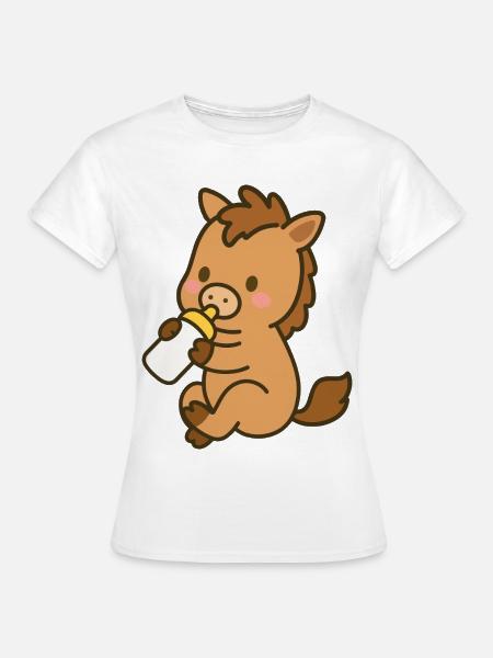 Pfohlen mit Milchflasche - Frauen T-Shirt - Weiß