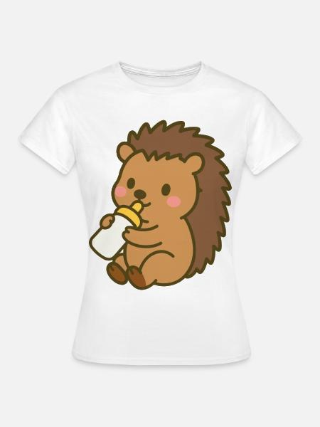 Igelchen mit Milchflasche - Frauen T-Shirt - Weiß