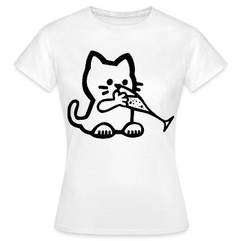 Durstiges Kätzchen - Frauen T-Shirt - Weiß - Vorne - AI Model Female 172 dark (172cm)