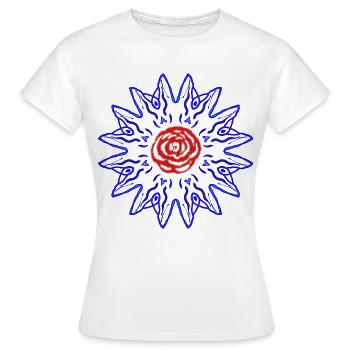 Rose in der blauen Sonne - Frauen T-Shirt - Weiß - Vorne - AI Model Female 172 dark (172cm)