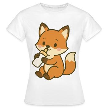 Durstiger Babyfuchs - Frauen T-Shirt - Weiß - Vorne - AI Model Female 172 dark (172cm)