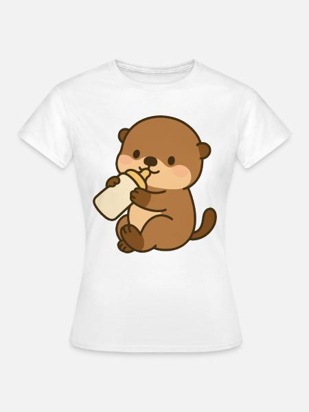 Seeotter-Schlürfspaß - Frauen T-Shirt - Weiß