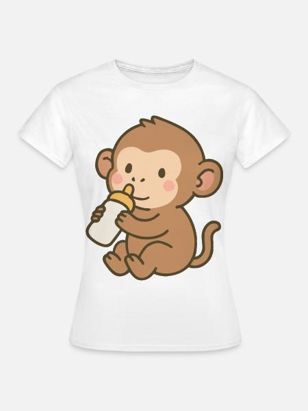 Fläschchen-Äffchen - Frauen T-Shirt - Weiß