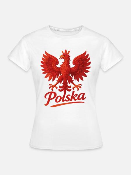 Polen Polska Adler Flagge Fahne episch Geschenk - Frauen T-Shirt - Weiß