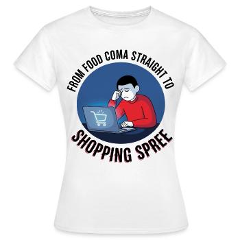 Black Friday Shopping Spree - Frauen T-Shirt - Weiß - Vorne - AI Model Female 172 dark (172cm)