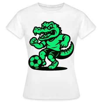 Fußball Kroko - Frauen T-Shirt - Weiß - Vorne - AI Model Female 172 dark (172cm)