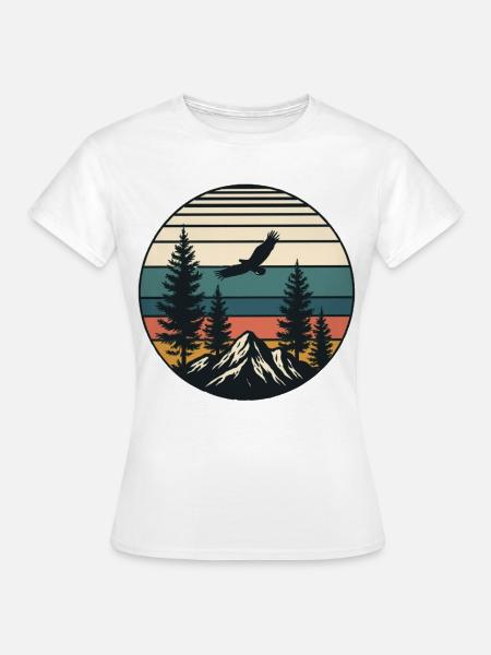Retro Vintage Landschaft - Frauen T-Shirt - Weiß