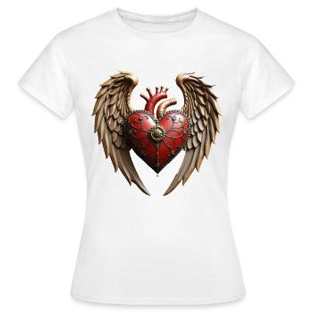 Vintage elegance: an elegant watch and heart. - Women's T-Shirt - white - Front - AI Model Female 172 dark (172cm)