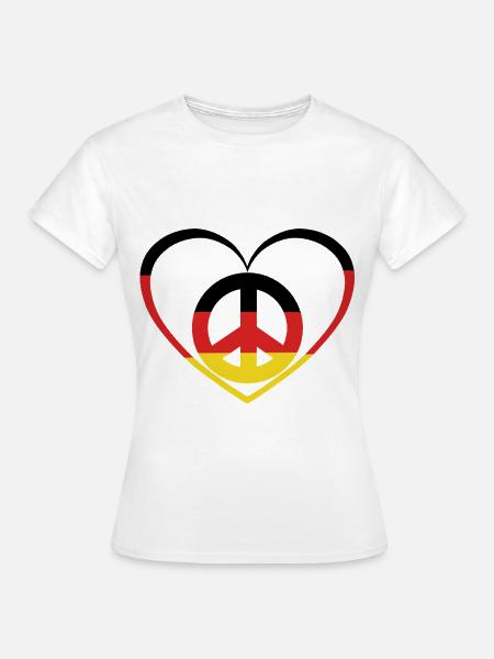 Deutschland Herz Peace Deutsch Frieden - Frauen T-Shirt - Weiß