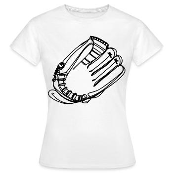Baseball Handschuh Zeichnung - Frauen T-Shirt - Weiß - Vorne - AI Model Female 172 dark (172cm)
