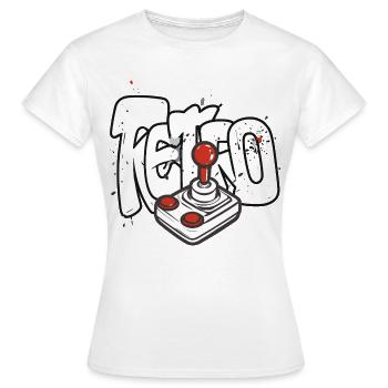 Retrobomber Joystick Design - Frauen T-Shirt - Weiß - Vorne - AI Model Female 172 dark (172cm)