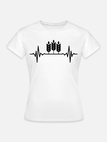 Weizenbau Herzschlag - Frauen T-Shirt - Weiß