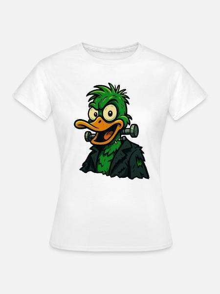 Frankenquack – Verrückte Halloween-Ente - Frauen T-Shirt - Weiß