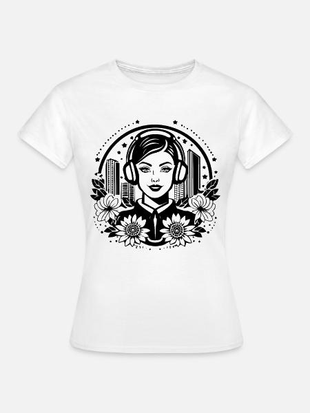 Subkultur, Stil – Frau, Kopfhörer, Treffpunkt - Frauen T-Shirt - Weiß
