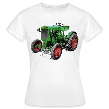 Grüner Oldtimer-Traktor - Frauen T-Shirt - Weiß - Vorne - AI Model Female 172 dark (172cm)