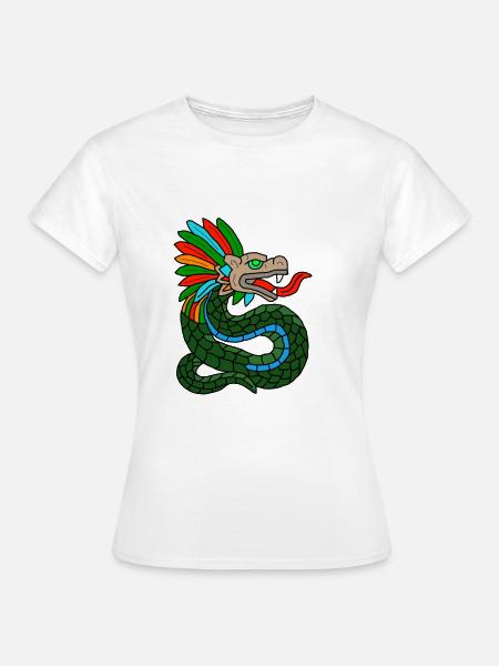 Quetzalcoatl – Aztekischer Federdrache - Frauen T-Shirt - Weiß