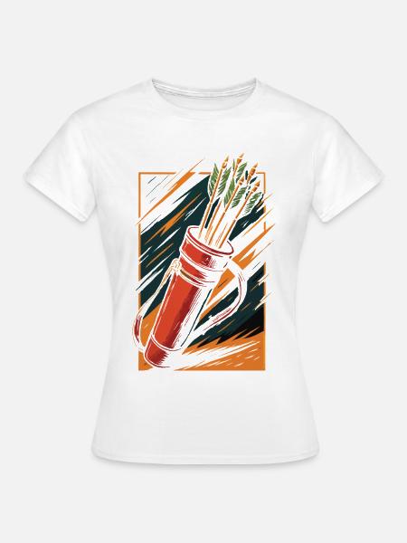 Bogenschießen Bogen Köcher Pfeile Design - Frauen T-Shirt - Weiß