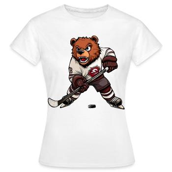 Bär Eishockeyspieler - Women's T-Shirt - white - Front - AI Model Female 172 dark (172cm)