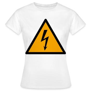 Unter Spannung - Frauen T-Shirt - Weiß - Vorne - AI Model Female 172 dark (172cm)