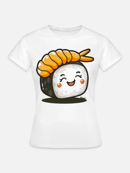 Sushi-Rolle mit Garnele - Frauen T-Shirt - Weiß